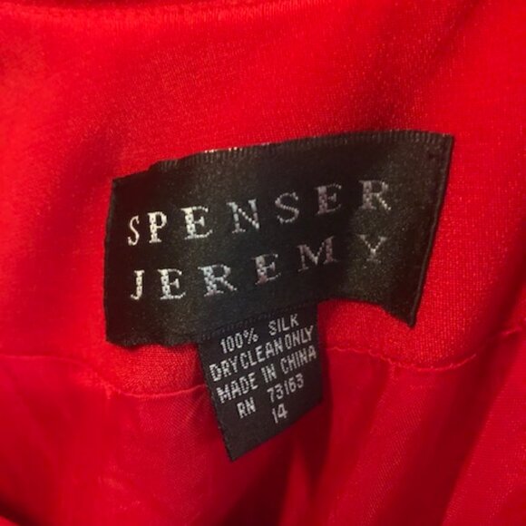 Red Silk Cowl Neck Maxi dress - Picture 3 of 3